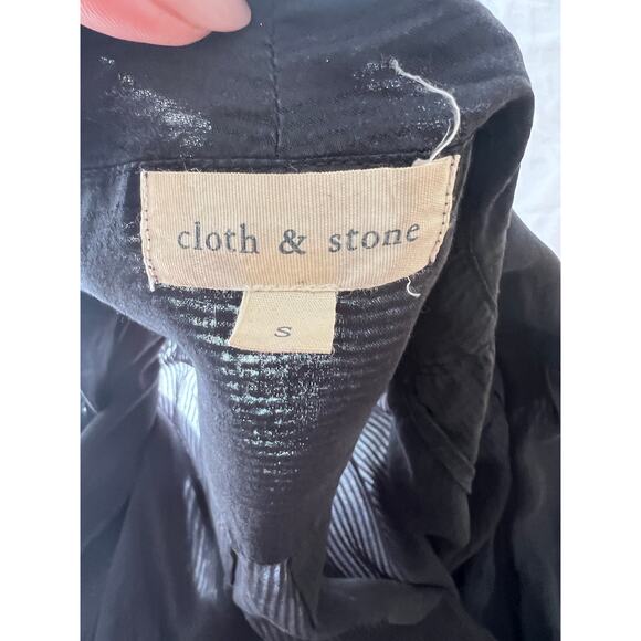 Black Cloth & Stone Super Soft Long Sleeve Wrap Front Blouse Shirt - Small - Picture 9 of 11